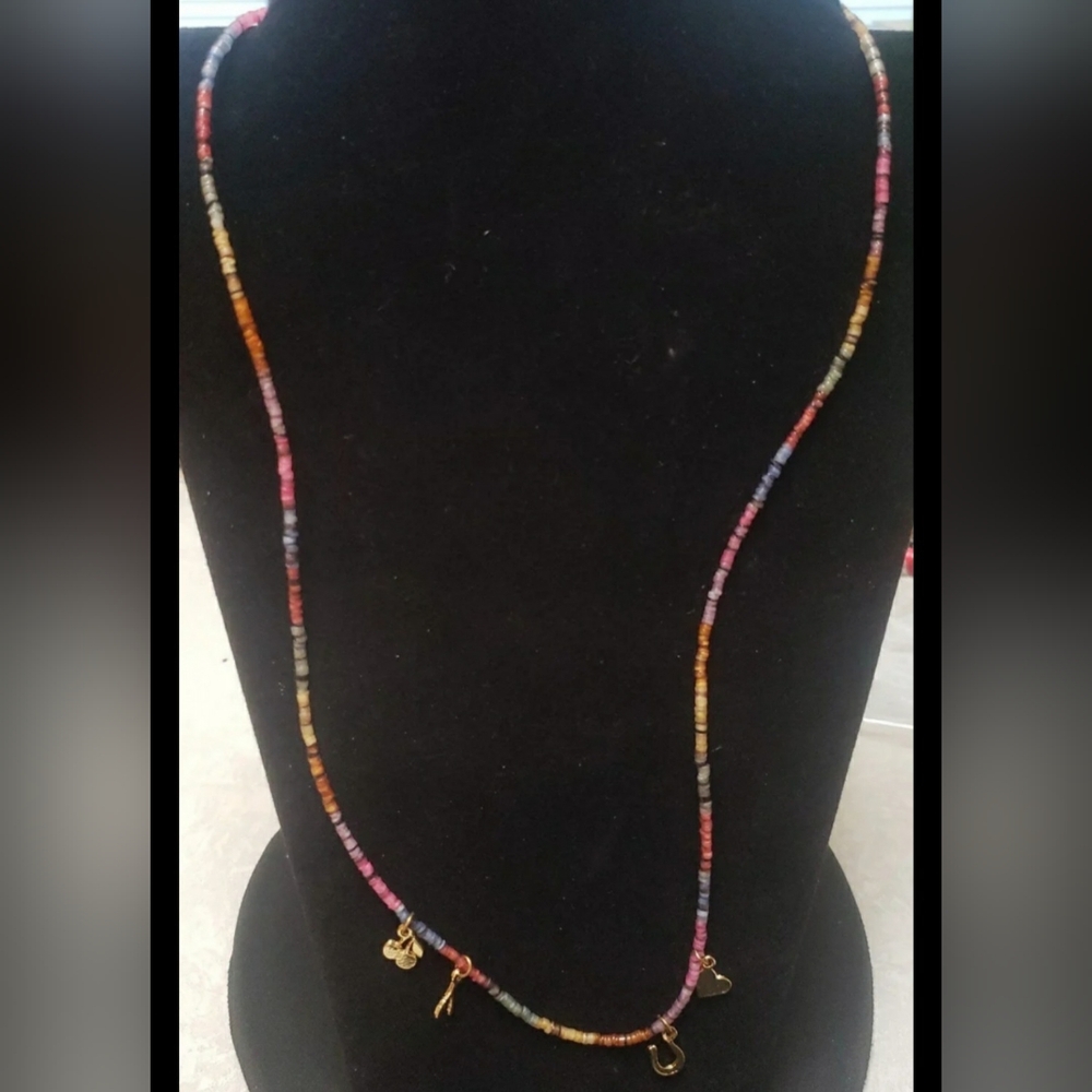 Ettika, Mini Colorful Beaded Necklace With Gold-Tone Charms.